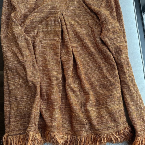 St. John Orange Metallic Sweater Jacket - EUC - Small - Picture 2 of 5